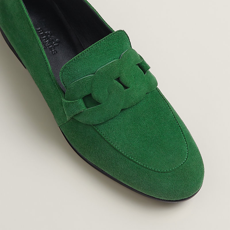 Green deals suede loafer